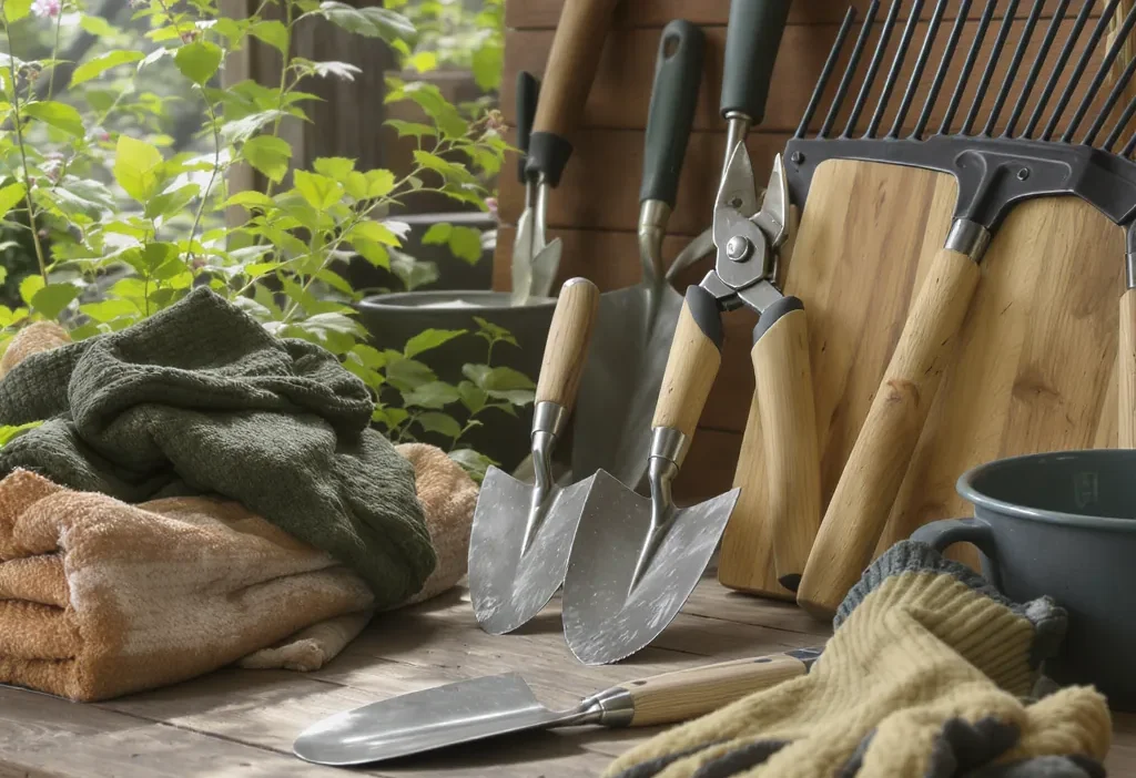 Comparison of a cheap plastic garden trowel and a quality stainless steel trowel for beginner gardeners.